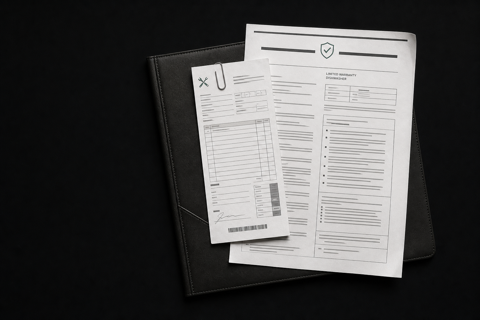 Pocket Archive receipt and warranty document workspace in dark mode